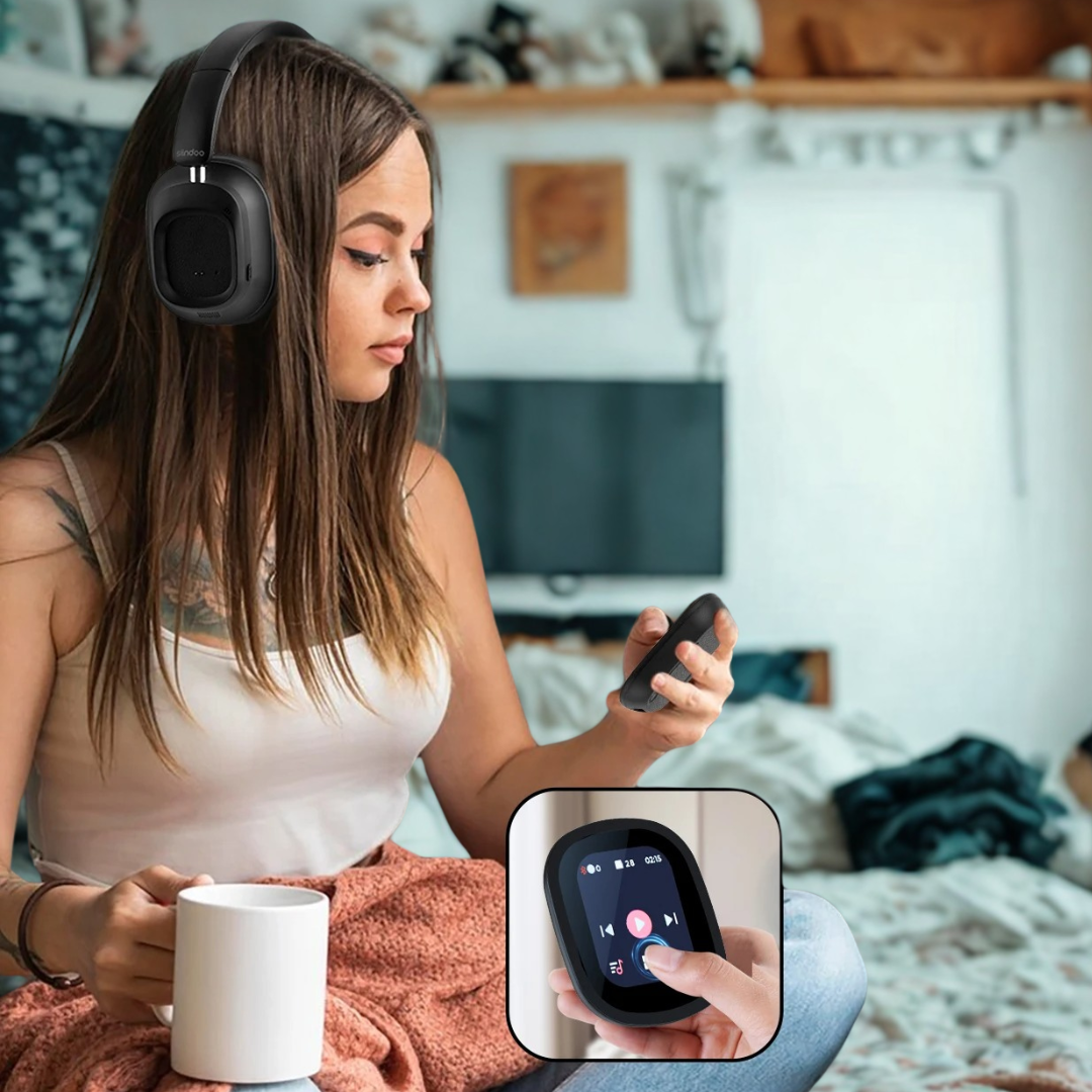 Headset Bluetooth Siindoo com Cancelamento de Ruído Ativo e Tela LED Touch